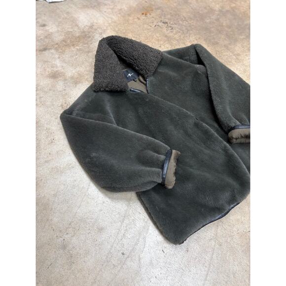 7 For All Mankind Faux Fur Teddy Coat – Sherpa Collar Plush Jacket – Women’s S - Picture 6 of 12